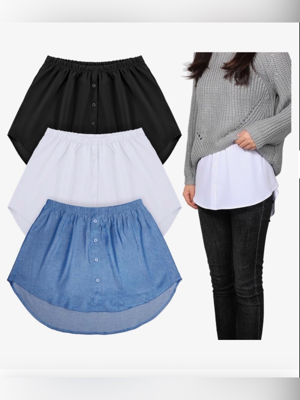 3 Piece Shirt Extenders